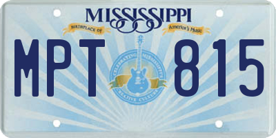 MS license plate MPT815