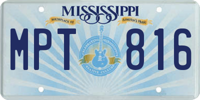 MS license plate MPT816