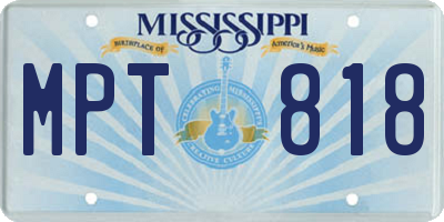MS license plate MPT818