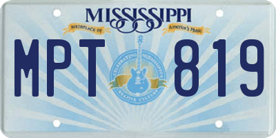 MS license plate MPT819