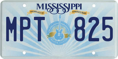 MS license plate MPT825