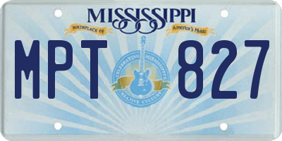 MS license plate MPT827