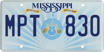 MS license plate MPT830