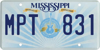 MS license plate MPT831
