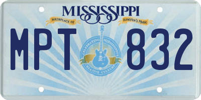 MS license plate MPT832