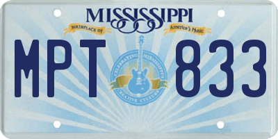 MS license plate MPT833