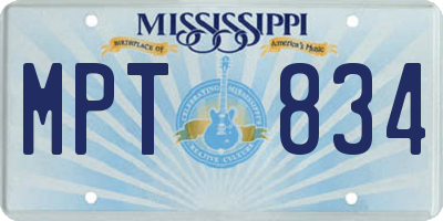 MS license plate MPT834