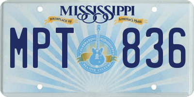 MS license plate MPT836