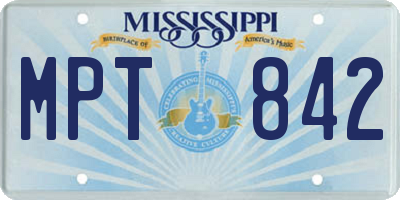 MS license plate MPT842