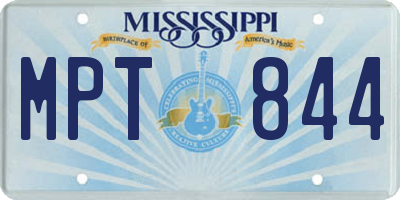 MS license plate MPT844