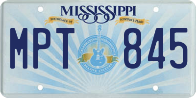 MS license plate MPT845