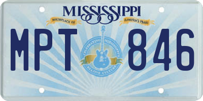 MS license plate MPT846