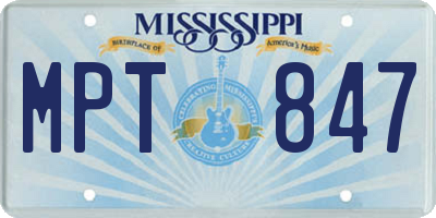MS license plate MPT847