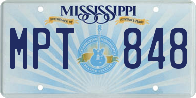 MS license plate MPT848