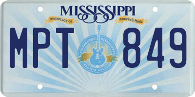 MS license plate MPT849