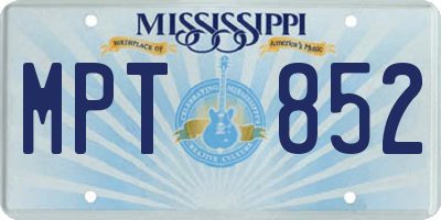 MS license plate MPT852