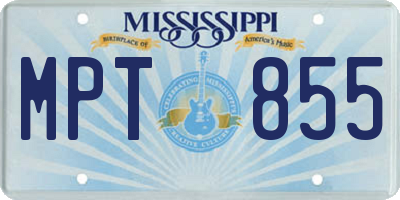 MS license plate MPT855