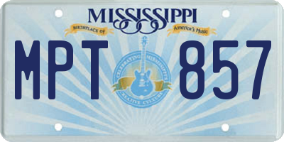 MS license plate MPT857