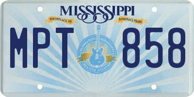 MS license plate MPT858