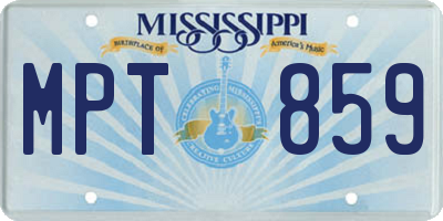 MS license plate MPT859