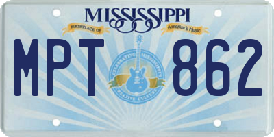 MS license plate MPT862
