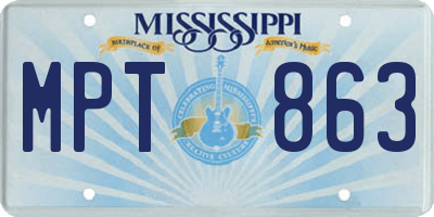 MS license plate MPT863
