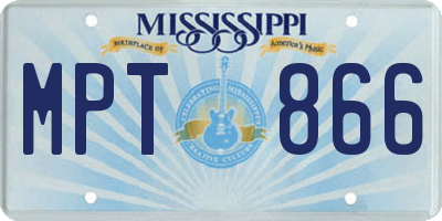 MS license plate MPT866