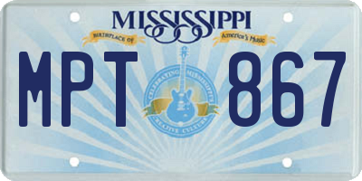 MS license plate MPT867