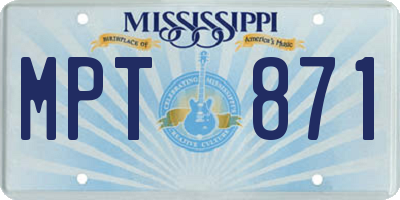 MS license plate MPT871
