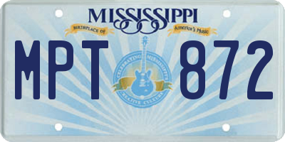 MS license plate MPT872