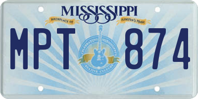 MS license plate MPT874