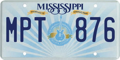 MS license plate MPT876