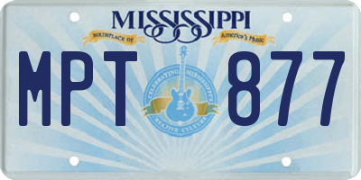 MS license plate MPT877