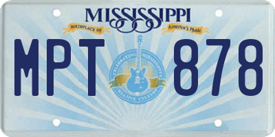 MS license plate MPT878