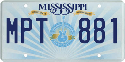 MS license plate MPT881