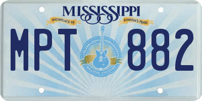 MS license plate MPT882
