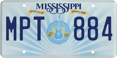 MS license plate MPT884