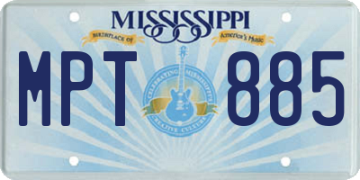 MS license plate MPT885