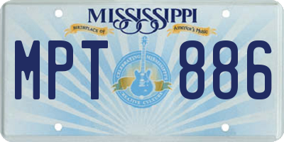 MS license plate MPT886