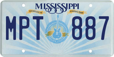 MS license plate MPT887