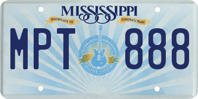 MS license plate MPT888