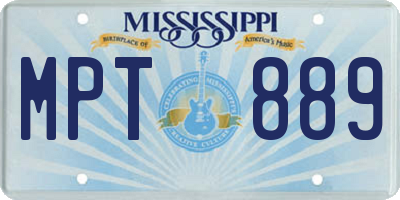MS license plate MPT889