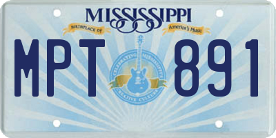 MS license plate MPT891
