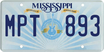 MS license plate MPT893