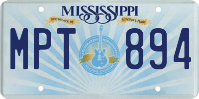 MS license plate MPT894