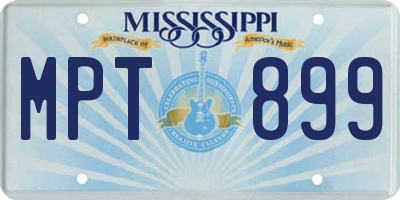 MS license plate MPT899