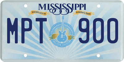MS license plate MPT900