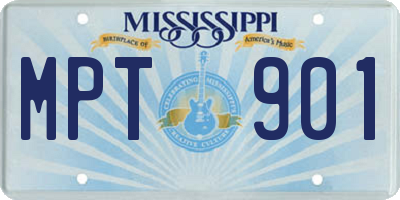MS license plate MPT901