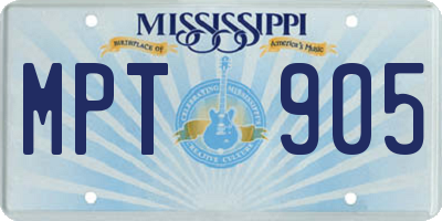 MS license plate MPT905