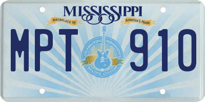 MS license plate MPT910